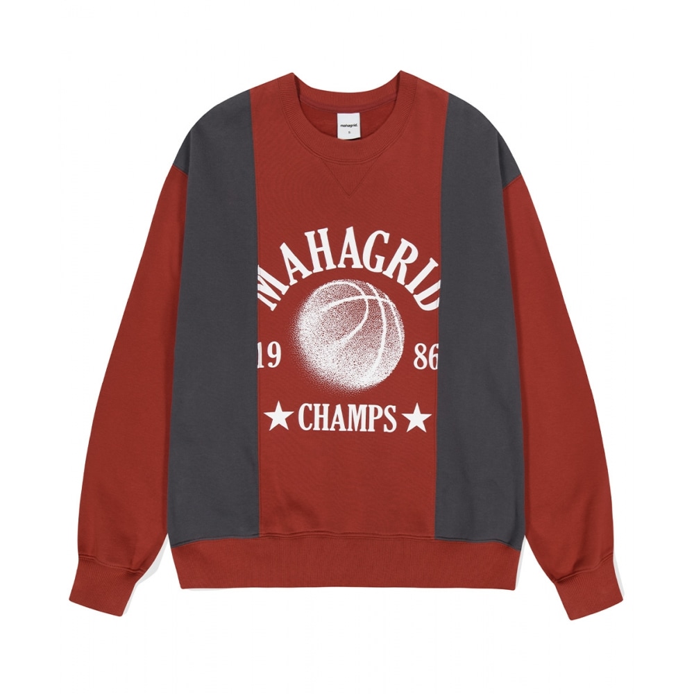 マハグリッドバスケットボールスプリットスウェットシャツレッド (MG2DFMM447A)
