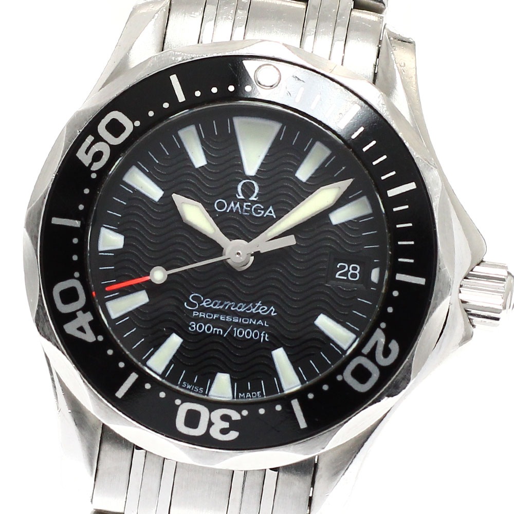 オメガ OMEGA 2282.50 シーマスター300 デイト クォーツ レディース 保証書付き_939150【中古】