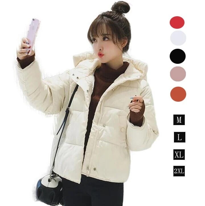 激安フード付きコート中綿コートレディースショート丈コートダウンジャケット5色選択可大きいサイズ