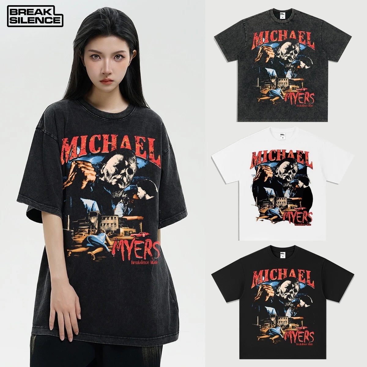 エルム街のアメリカンナイトメア BOOTLEG 半袖Tシャツ ルーズショルダー 男女兼用 半袖 ラウンドネック