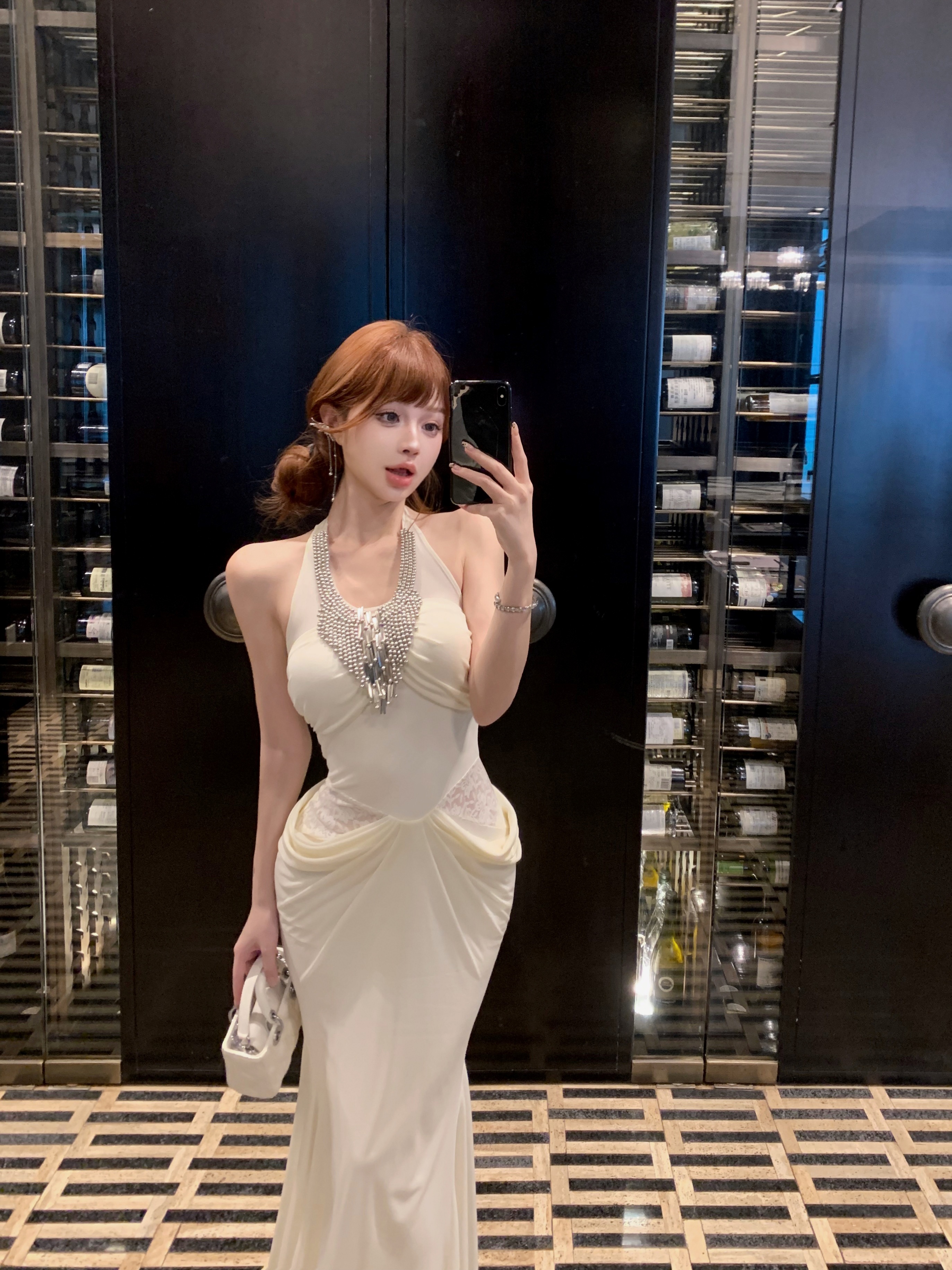 2025 春夏 ワンピース ドレス ミニ丈 ラウンドネック 韓国ファッション レディース おしゃれ かわいい シンプル お出かけ フレンチ