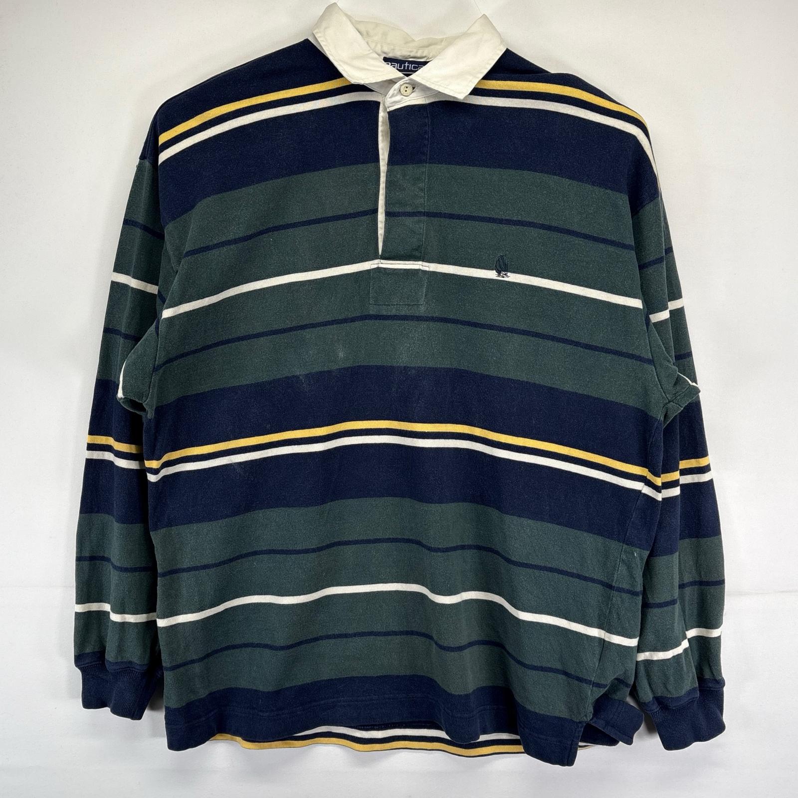 古着 ポロシャツ 大きいサイズ ラガーシャツ ソリット ボーダー柄 2XL マルチカラー メンズ