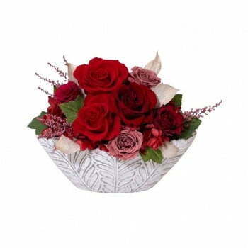 フラワーアレンジ ジェネルー レッド F-6115