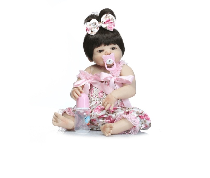 22inch 55cm Reborn Baby Doll Girl Full Silicone Princess Doll Baby Bath Toyフィギュア
