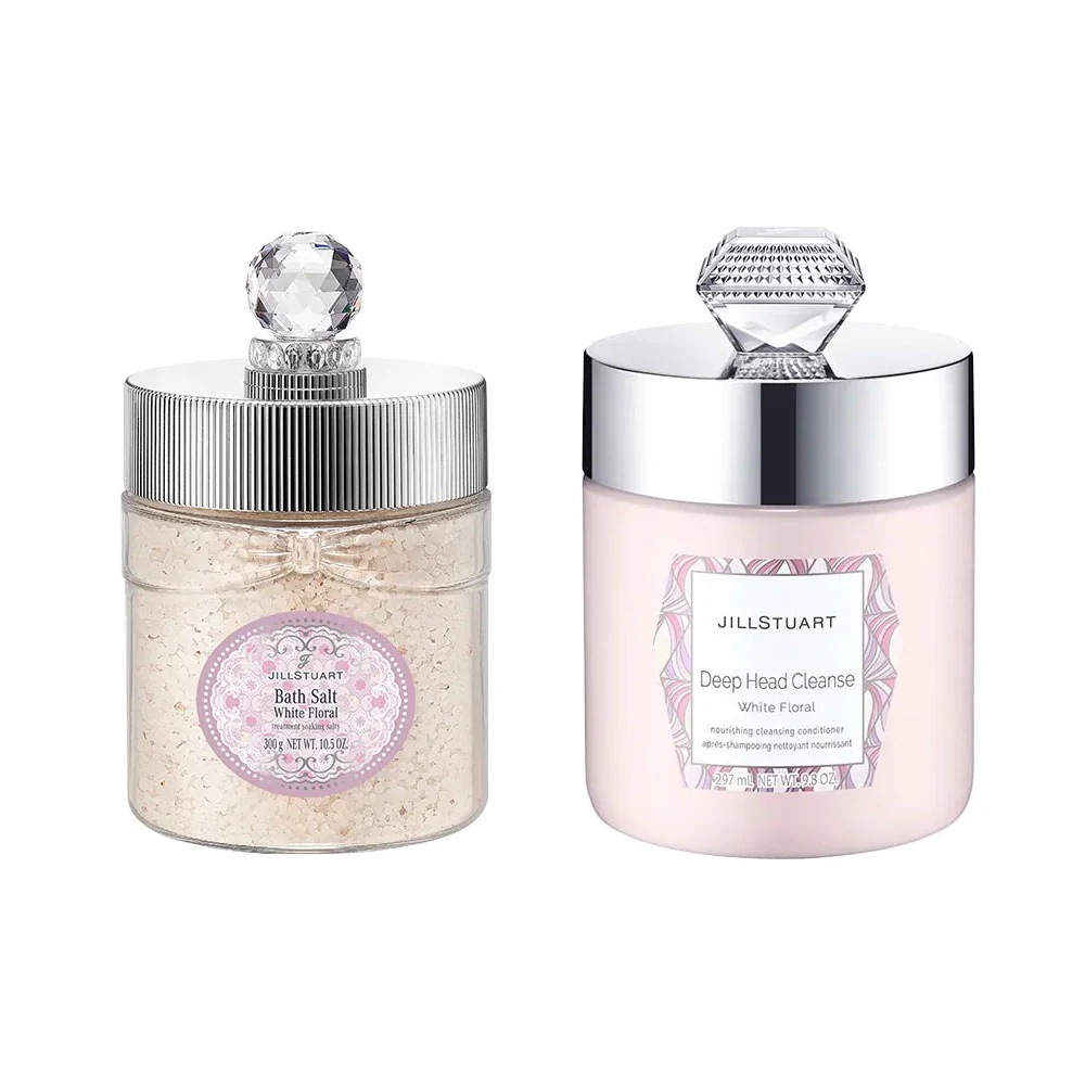 ホワイトフローラル バスソルト&ヘッドクレンズ BOX付き ギフトセット 喜ばれるギフト 名入れ