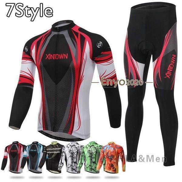 サイクルジャージ メンズ 上下セット サイクリング 3Dパッドパンツ カップル 男性 レディース 長袖 ストレッチ 通気性 吸汗速乾