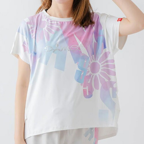 グラデーションカラーTシャツ フィットネス 半袖 ウィメンズ 1634-1468-WHT