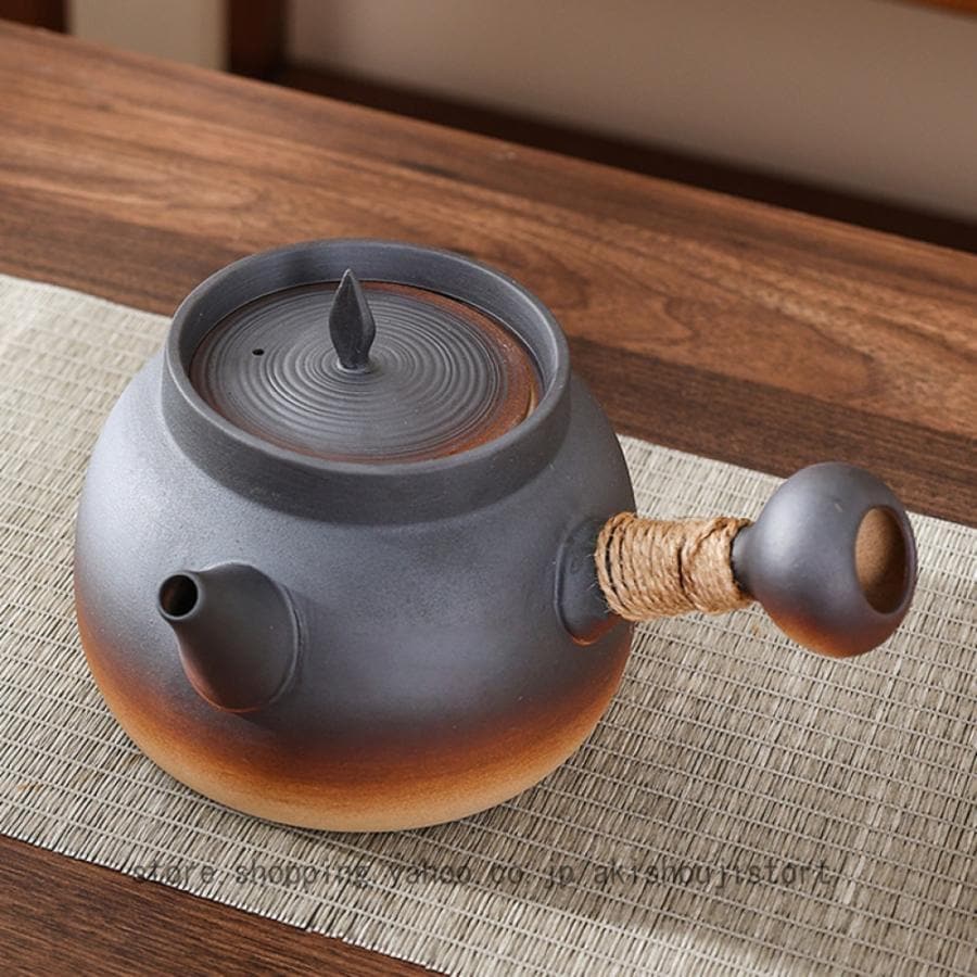 陶のやかん 直火 陶器 ガス やかん セラミック製 ケトル 湯沸かし ティーポット 大容量 おしゃれ 広口やかん 麦茶ポット 高保温 調理器具 キャンプ