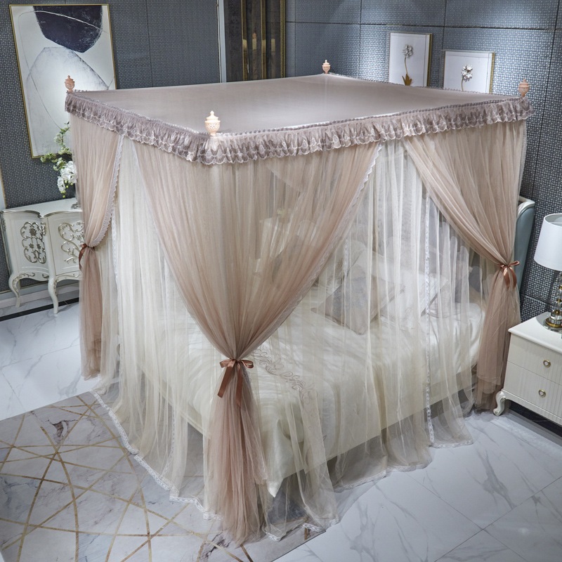 二層宮殿蚊帳3 ドア床置きプリンセススタイル大胆なステンレス鋼ブラケットスクエアトップホーム