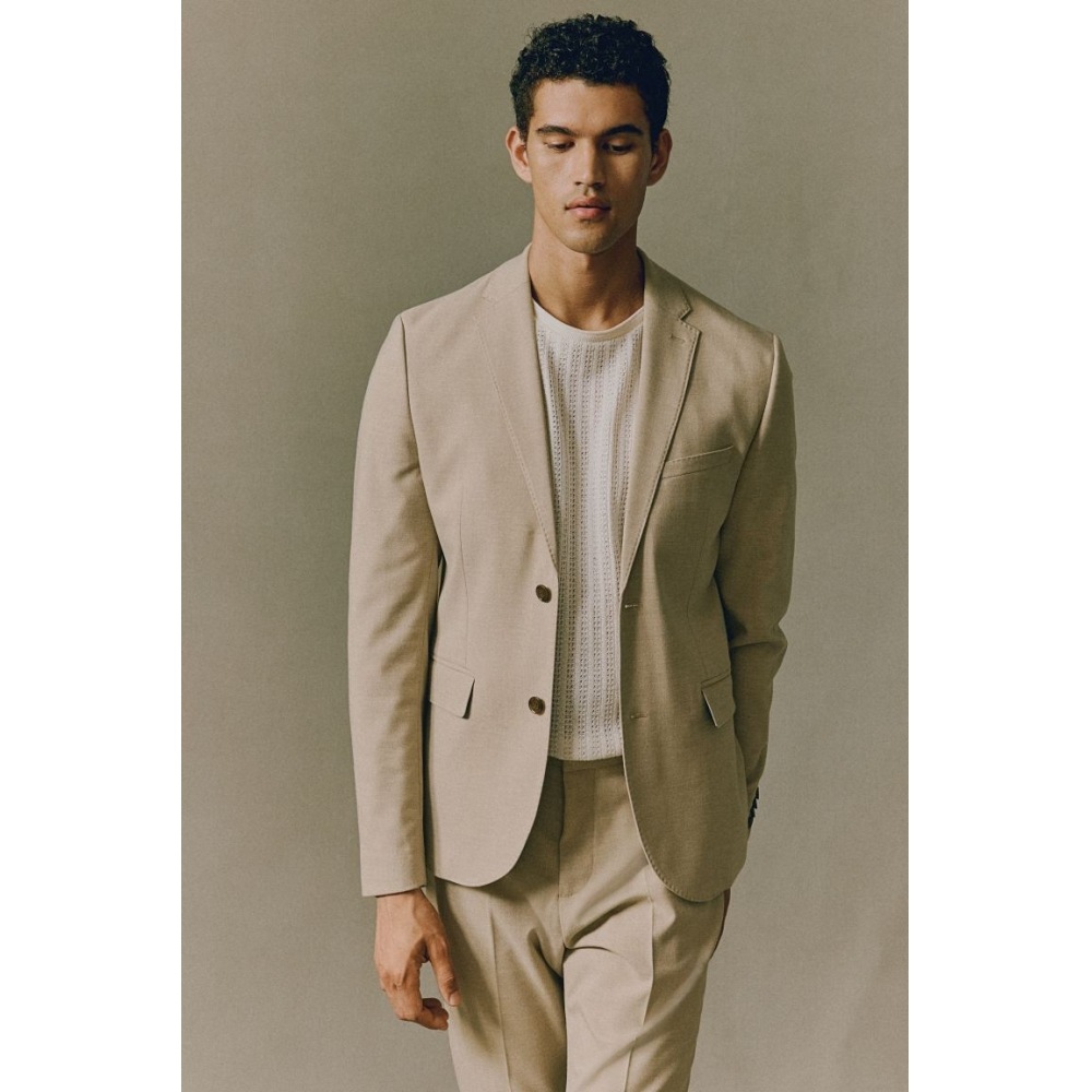 H&M スリムフィットジャケットベージュ