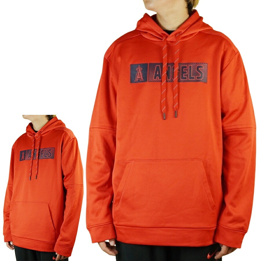 メンズ パーカーANGELES PULLOVER PARKAエンゼルス プルオーバー パーカーRED(レッド) 赤 灰色 男性用 MLB フード スウェット 野