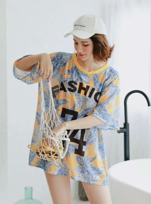 タンキニ 水着 レディース 体型カバー 大きいサイズ 3L 4L フィットネス水着 セパレート ラッシュガード Tシャツ 半袖 ボタニカル柄 オーバーサイズ 黒 ビキニ ショートパンツ ハイウエスト