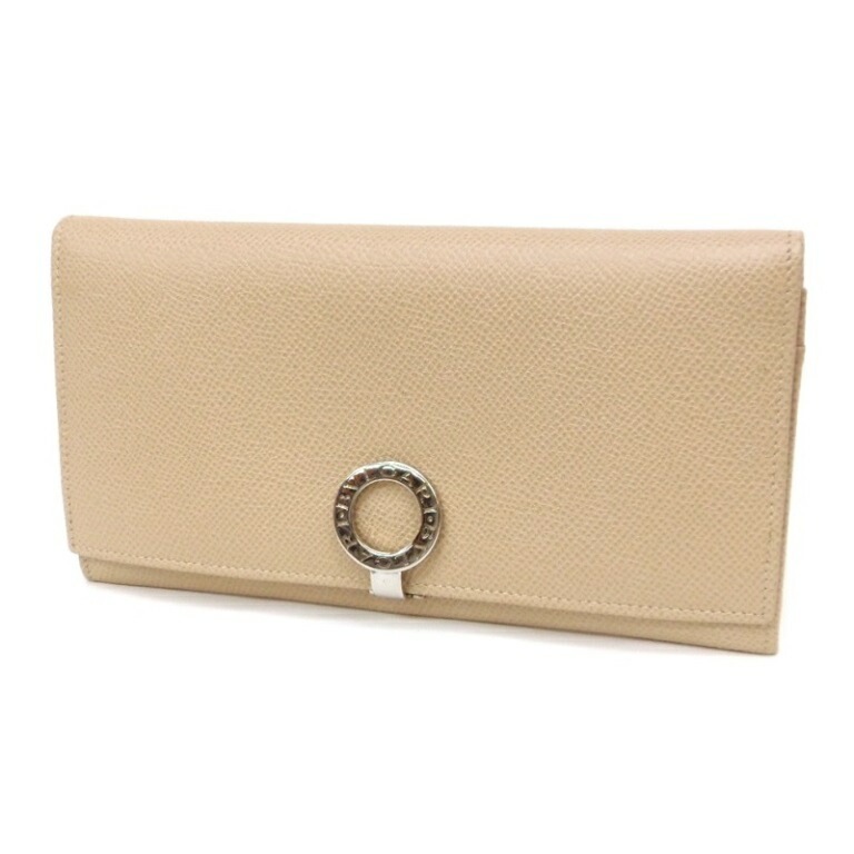ﾌﾞﾙｶﾞﾘ BVLGARI 長財布 ﾛｺﾞｸﾘｯﾌﾟ ﾍﾞｰｼﾞｭ ﾚｻﾞｰ 【中古】(61409)