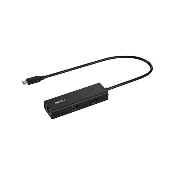 BUFFALO LAN変換アダプタ USB-C オスメスLAN USB-Ax3 1Gbps対応 Mac/Win対応 ブラック LUD-U3-CU101BK