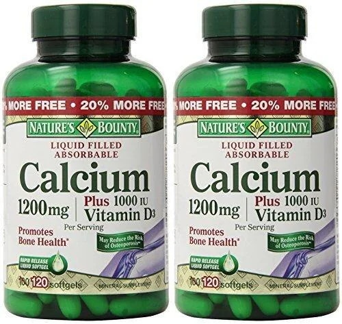 Nature s Bounty Calcium 1200 Mg. Plus Vitamin D3，