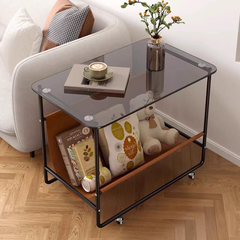 茶几移动简约沙发旁边几创意侧边柜置物架铁艺客厅简易轻奢边角桌