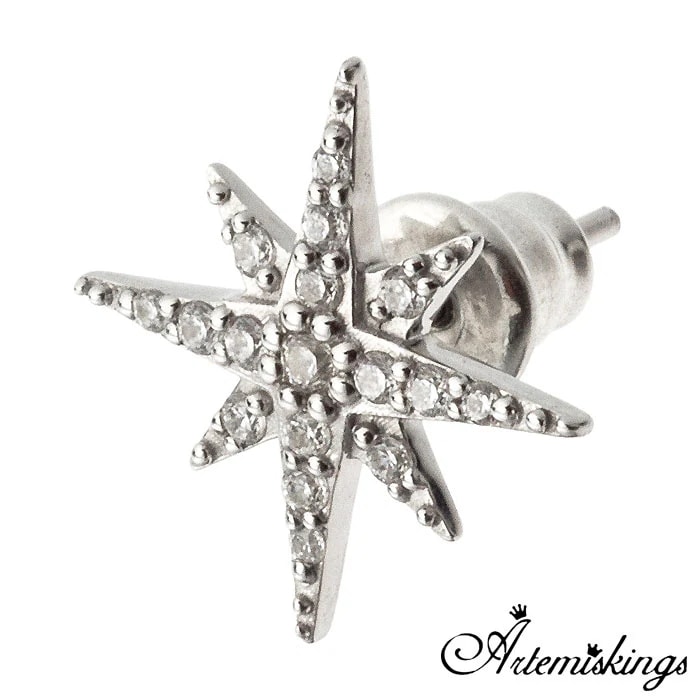 アルテミスキングス ARTEMIS KINGS ノーススター シルバー スタッド ピアス 片耳用 キュービックジルコニア 星 ギフト プレゼント シルバー アクセサリー AKE0091