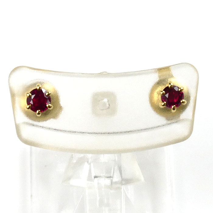 MIKIMOTO ミキモト K18YG イエローゴールド ピアス ルビー 1.3g レディース 中古 美品