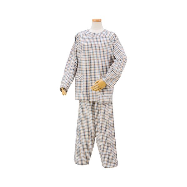 ハートフルウェアフジイ 肩開きパジャマセット 春夏用 ／HP04-HP08 L 05ブルー