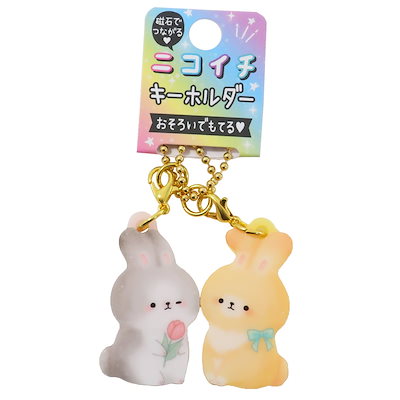 GGうさぎと犬のアクリルキーホルダー Qoo10] ニコイチ アクリルキーホルダー ペアキー : バッグ・雑貨