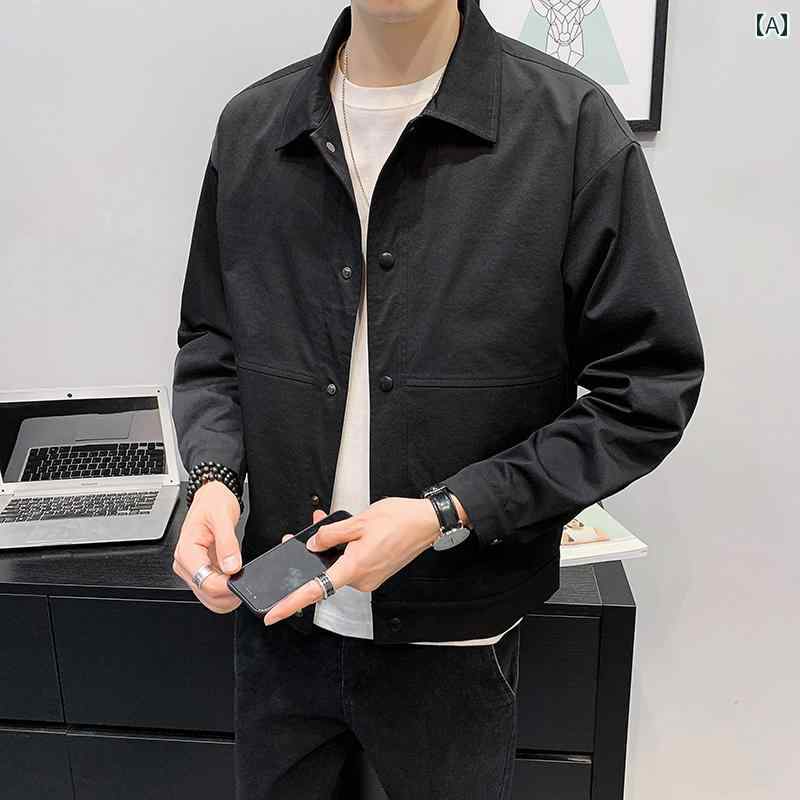 メンズ ファッション ワークジャケット 春秋 快適 ショート アウター トップス トレンド スリム カジュアル 薄手 涼しい ジャケット