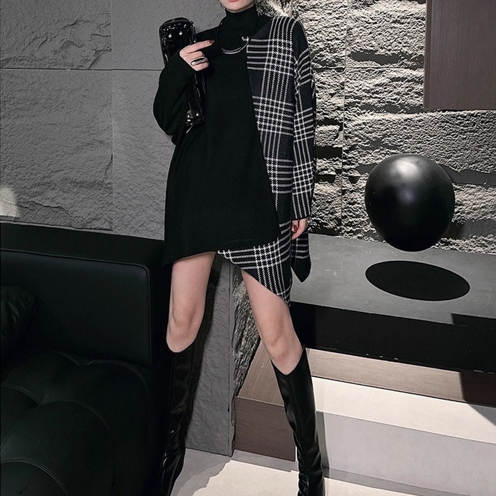 ワンピース チュニック ミニワンピース ビッグワンピース ドッキングワンピース オーバーアシメワンピース ミニドレス アシンメトリー ショート丈 オーバーサイズ ビッグシルエット 切り替え レディース