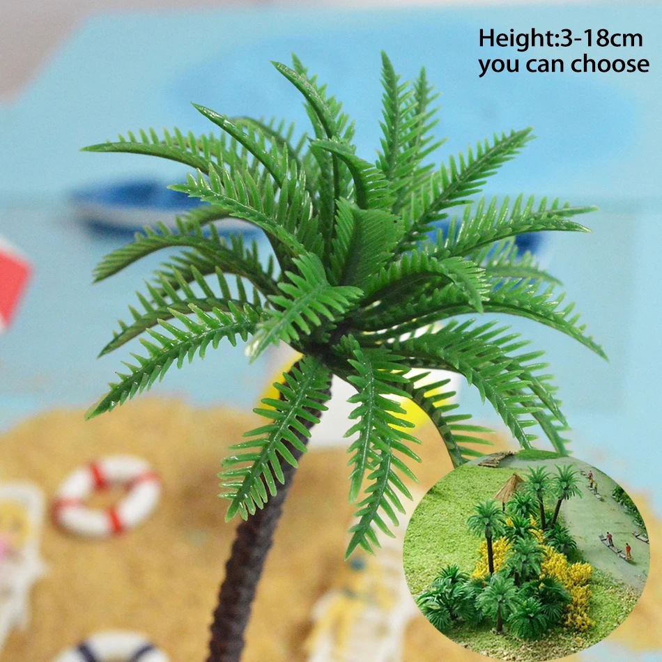 ココナッツパームツリーモデル ミニチュア植物素材 DIY列車アイアンロード砂テーブル 景観レイアウト ジオ