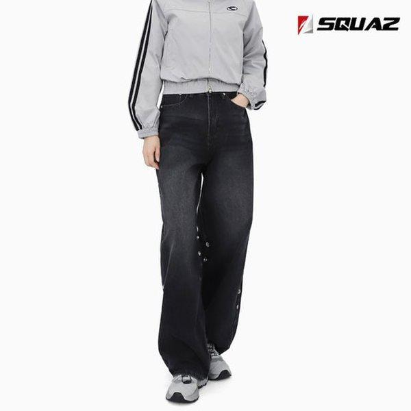 女性用ボタン ワイドパンツ オーバーフィット ジーンズ デニムパンツ SMVP002