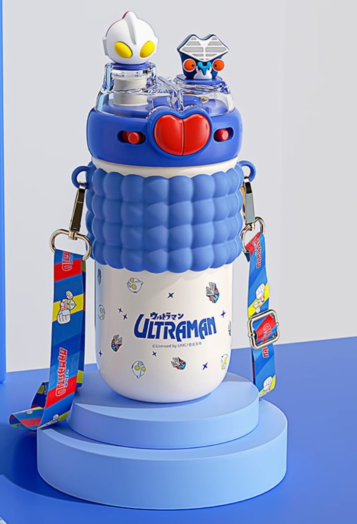 水筒 真空断熱 魔法瓶 ケータイマグ 520ml 2WAY 保冷 保温 ストロー コップ付き 漏れません水筒カバー かわいい 子供 クレヨンしんちゃん