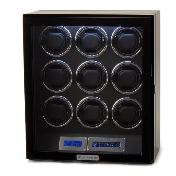 Royal hausen ロイヤルハウゼン ワインダー LEDパネル ワインディングマシーン 高級ウォッチワインダー GC03-N21TB 9本巻き 木目調