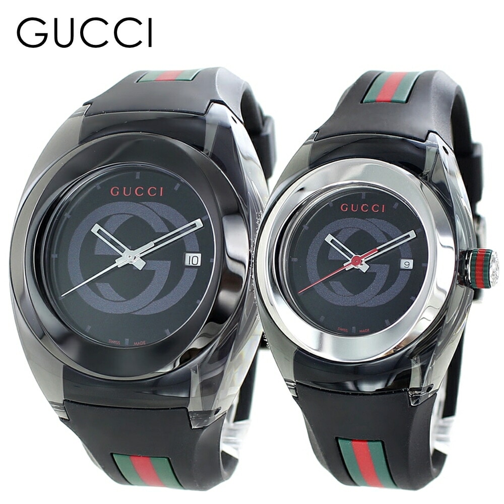 婚約 ギフト 贈り物 ペアウォッチ グッチ 腕時計 手表 結婚祝い 結婚記念日 プレゼント メンズ レディース SYNC シンク ラバー 夫婦 高級 時計 GUCCI カップル ペア ya137107