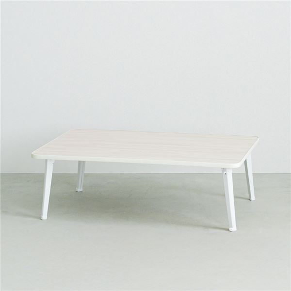 (2個セット)ハウステーブル（90）（ホワイト／白） 幅90cm×奥行60cm 折りたたみローテーブル 机 折れ脚 木目 コンパクト 完成品 NK-90