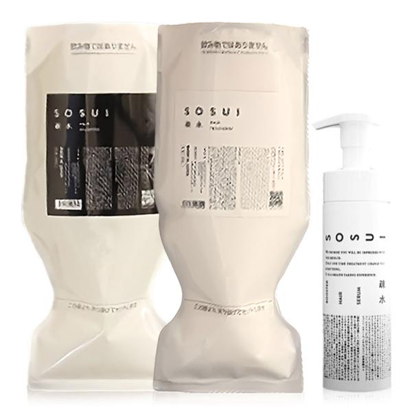 SOSUI HAIR SHAMPOO TREATMENT セット 1000g ＋ BOOSTER HAIR SERUM 100g 疎水 シャンプー ヘア トリートメント ブースター セラム ヘアケア
