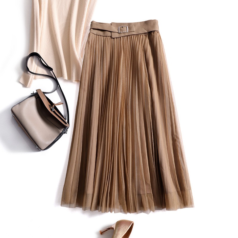 スカート プリーツスカート フレアスカート チュールスカート 膝丈 ひざ丈 膝上 チュール かわいい 大人可愛い きれいめ おしゃれ お洒落 大人女子 ラブリー キュート ガーリー 無地 春 夏 秋