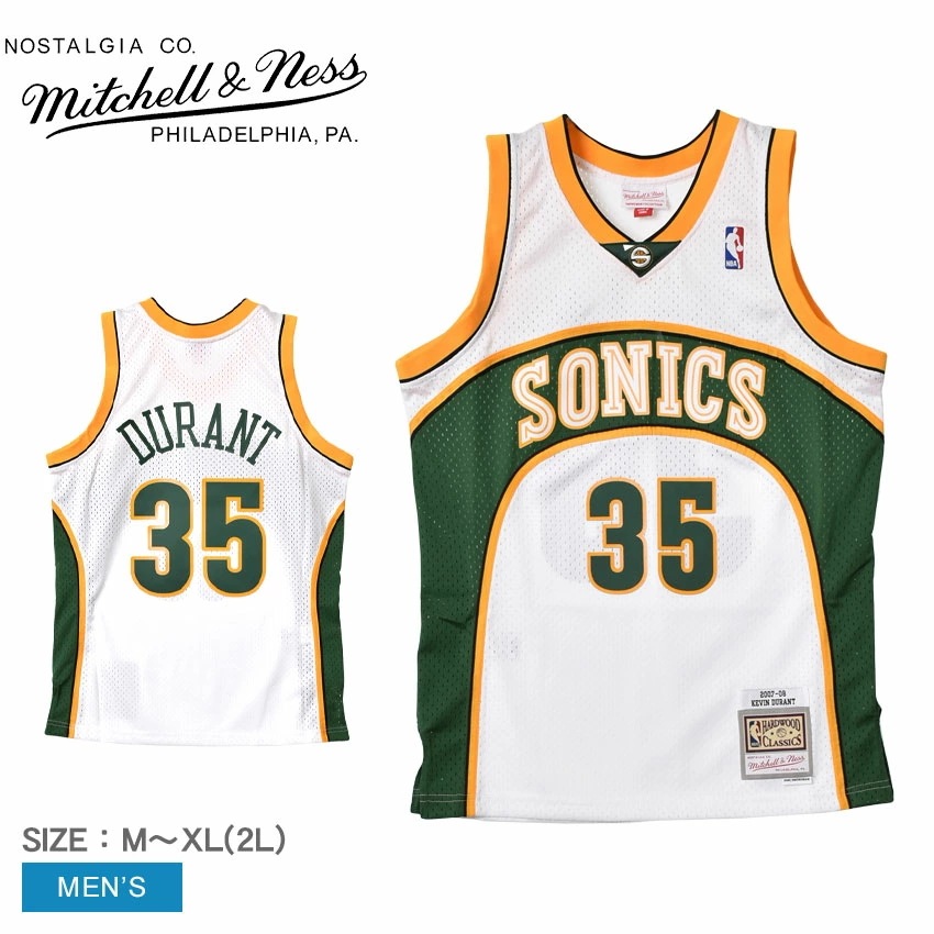 レプリカユニフォーム スイングマン ジャージ シアトルスーパーソニックス ホーム 2007-08 ケビンデュラント SMJYGS18211-SSUWHIT07KDU メンズ NBA ZSPO ホワイト
