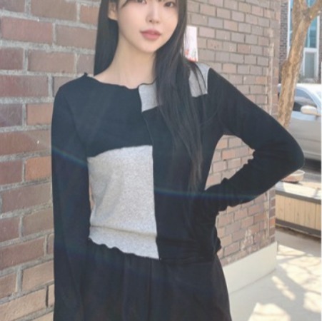 トップス Tシャツ カットソー トップス 袖あり 長袖 Uネック ラウンドネック 襟なし スリム タイト かわいい 大人可愛い カジュアル おしゃれ お洒落 大人可愛い キュート ガーリー 無地 春
