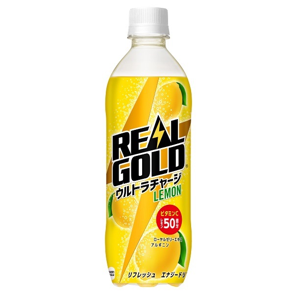 【2ケース】リアルゴールド ウルトラチャージ レモン PET 490ml (24本入*2)