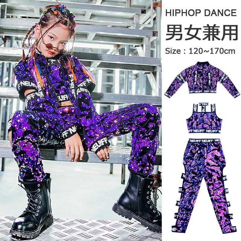 スパンコール ダンス衣装 セットアップ　女の子　チアガール ダンス衣装　ヒップホップ ダンス衣装　子供 k-pop　衣装 スパンコール ヒップホップ ファッション ダンス衣装　ジャズダンス 衣装 チア 7,272円
