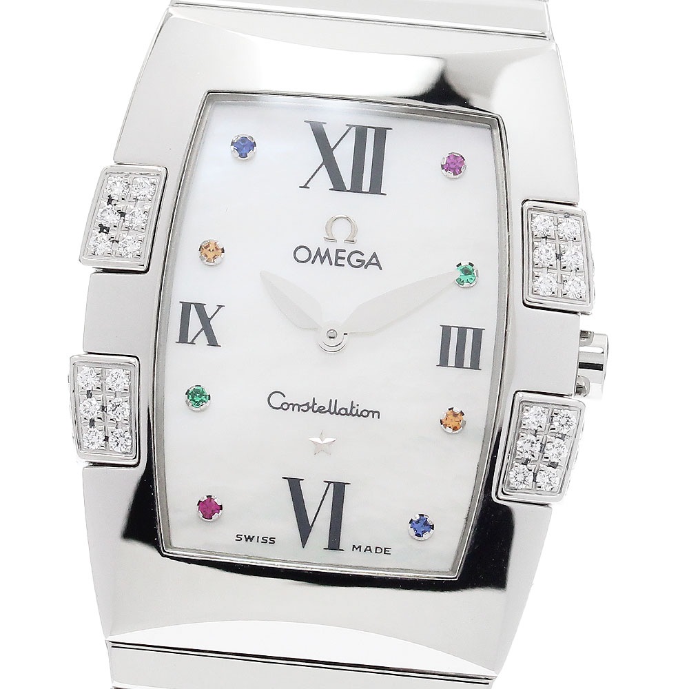 オメガ OMEGA 1586.79 コンステレーション クアドレラ ダイヤベゼル 8P クォーツ レディース 美品 _963291【中古】