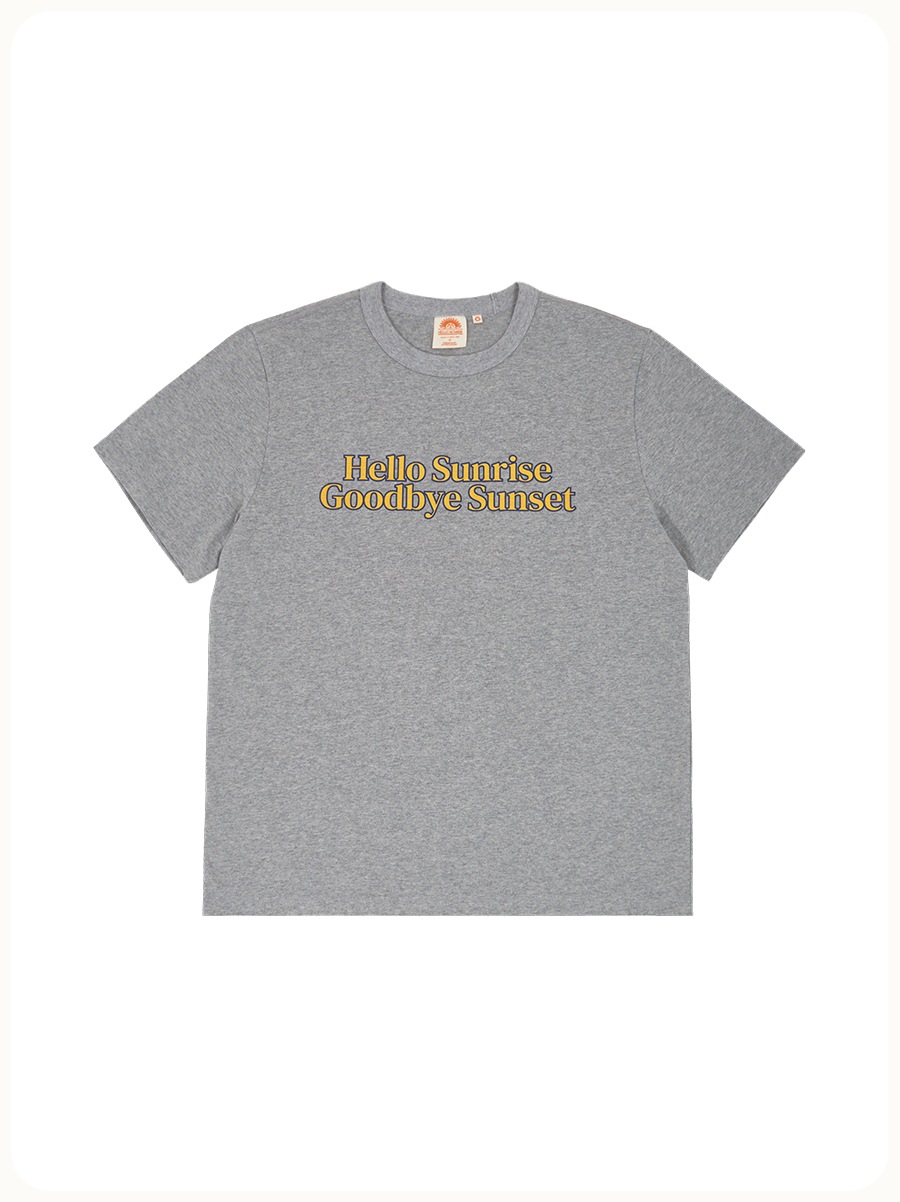HELLO SUNRISE Classic Typo Logo Tee Heather Gray