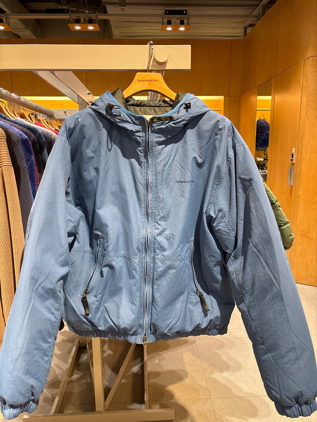 Washed Down Puffer Jacket ブルー thisisneverthat ダウンジャケット ダウン Washed Down Puffer
