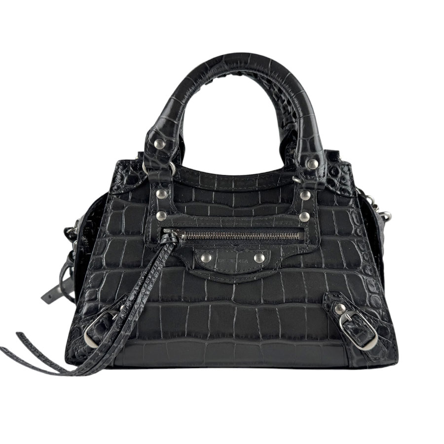 バレンシアガ BALENCIAGA ハンドバッグ ショルダーバッグ ネオ クラシック シティ ミニ 型押しレザー グレー レディース 638524 z10069