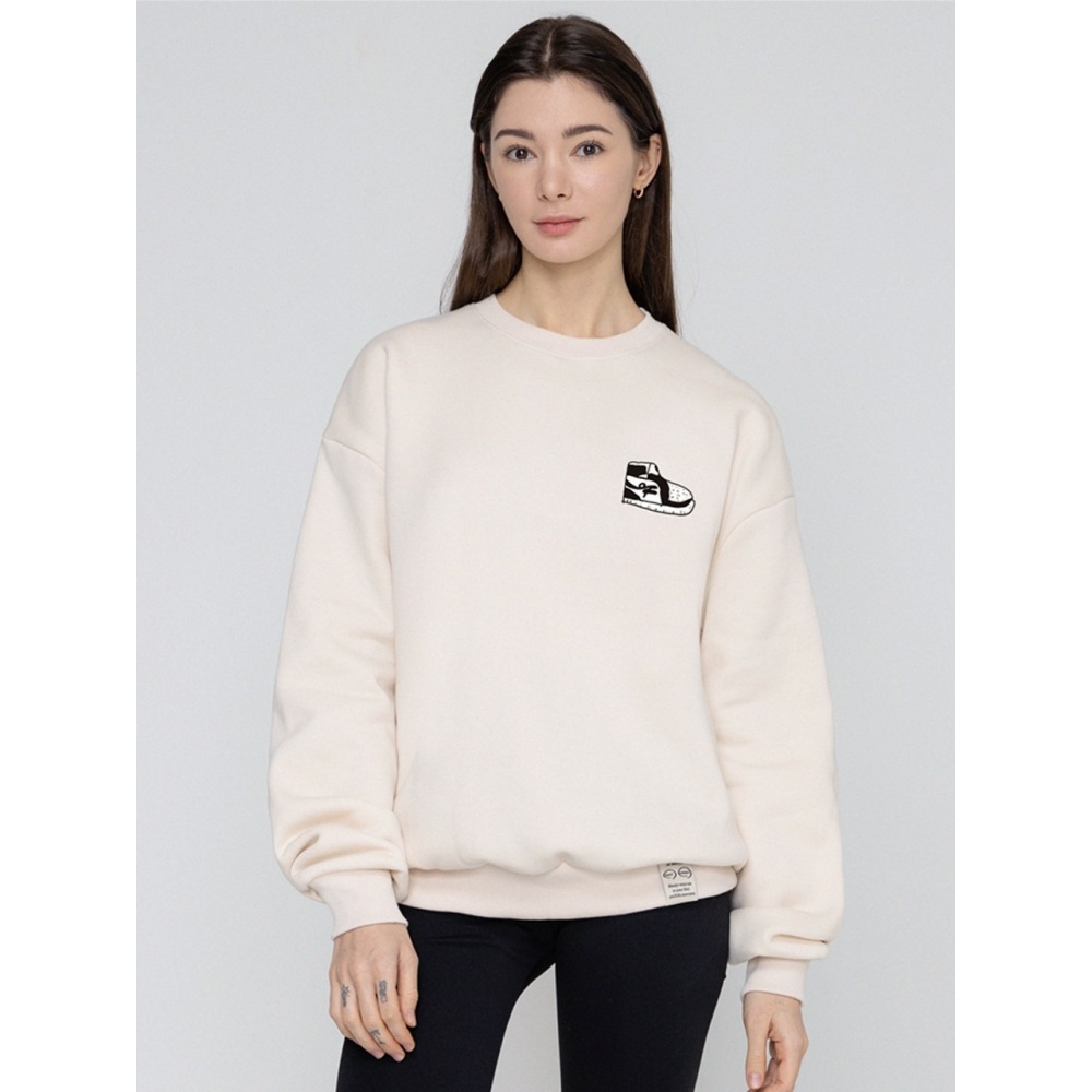 GRAVER オエフシューズマントゥーマンクリームブラックロゴ