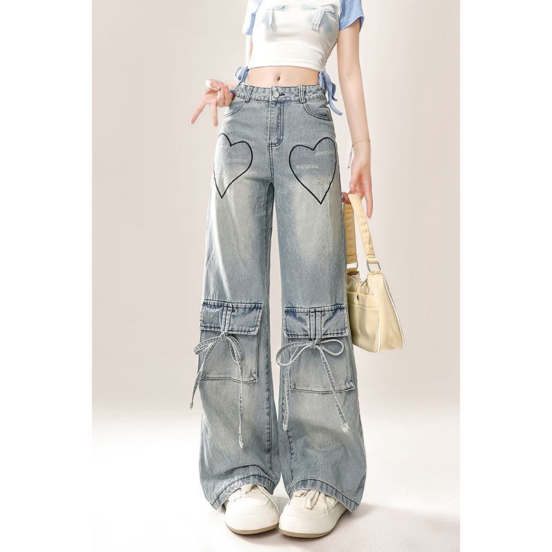 [現品/新品]ジーンズ 人气 新作 Y2K ストレート ワイドパンツ レトロ 百掛け