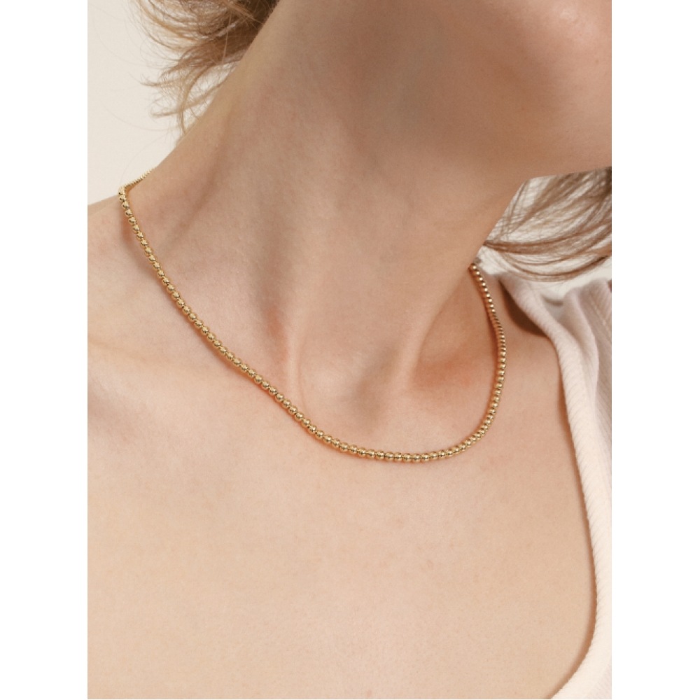 LUNNE シルバー925 3mm トレースボールネックレス #LSN70