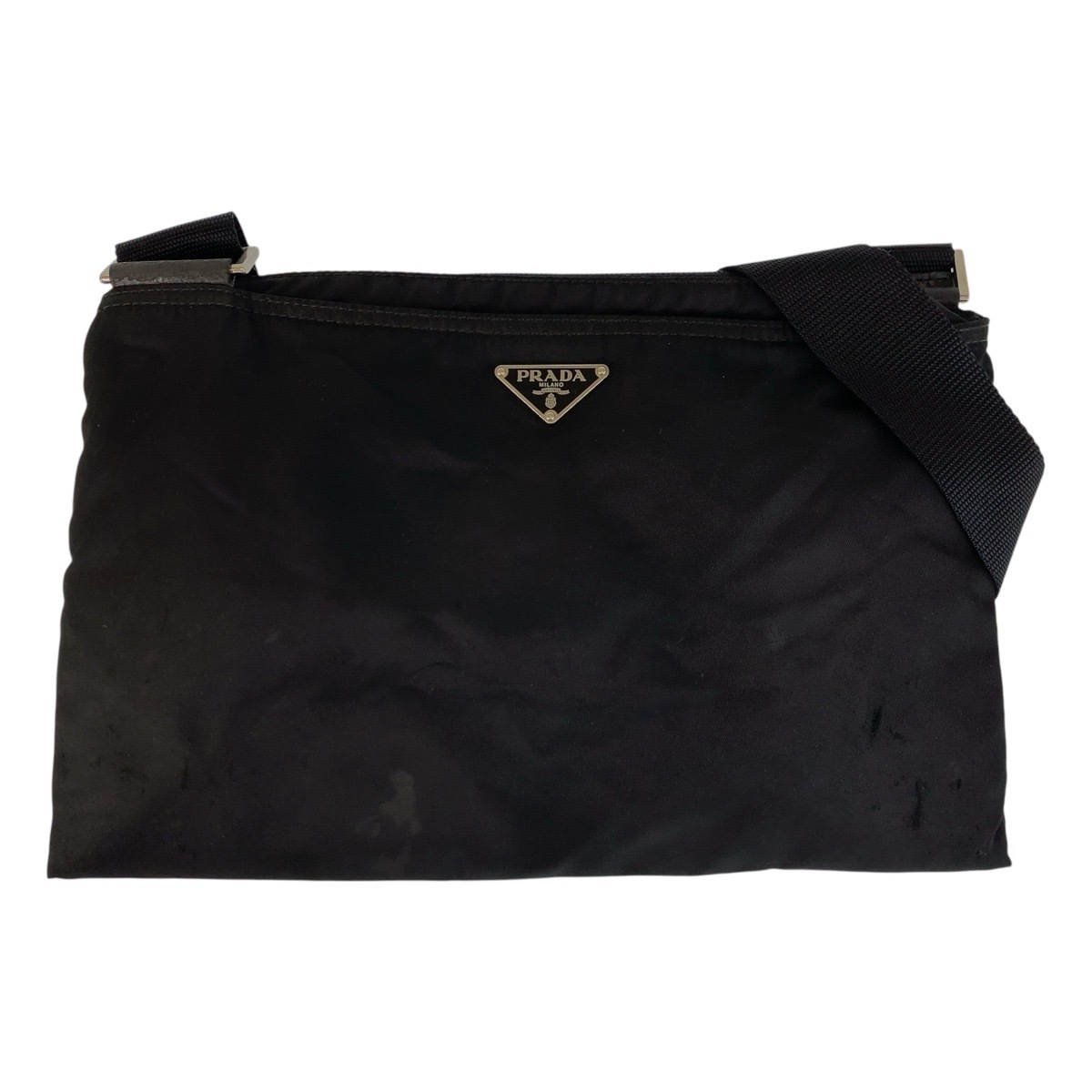 テスート 三角ロゴプレート ブラック 黒 シルバー金具 ナイロン ショルダーバッグ メッセンジャーバッグ レディース 502135