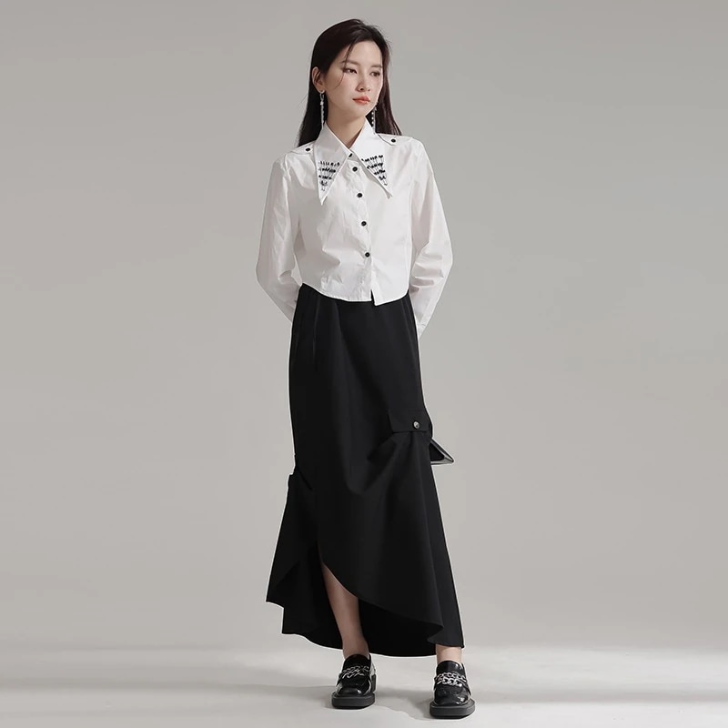 【J.Fashion】 Aライン マーメイド レトロ ロングスカート レディーススカート 関連商品は店で購入可能30%までに制限