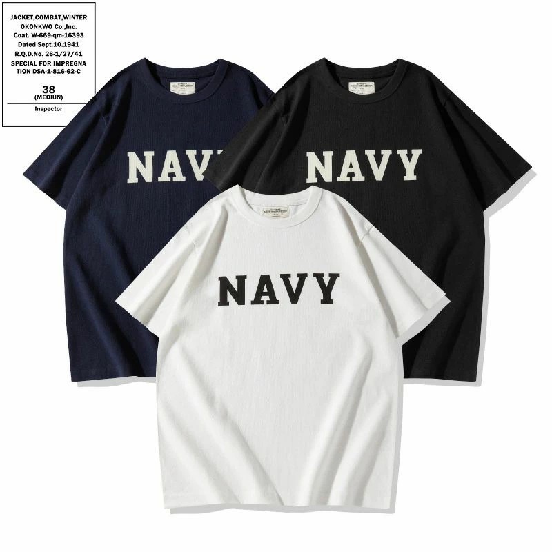 【目玉商品～超人気】NAVY 丸 春夏 OKONKWO新作 コットンメンズＴシャツ アメカジ