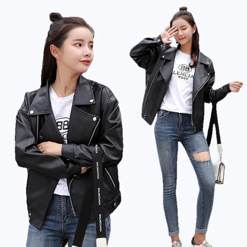 大人気！ 春 冬2タイプ ライダース 上質 PUレザー 薄手 厚手 2タイプ ゆったり レディ ジャケット 革ジャン レディース 裏起毛 韓国ファション コート アウター メガ割