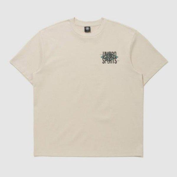 半袖Tシャツ KQF UQ121CRS24-OBE クラックレタリング半袖Tシャツ / オートミールベージュ
